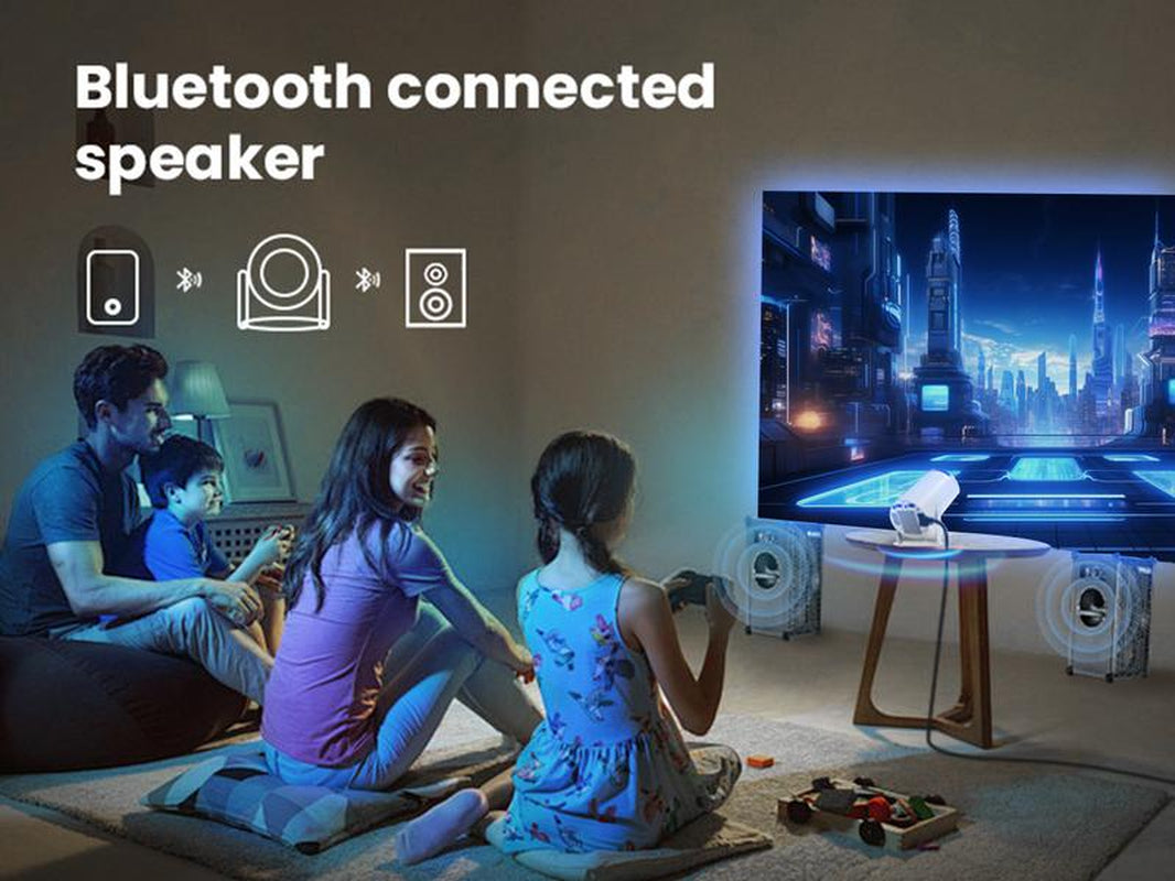 Experience Ultimate Entertainment Anywhere with the HolyCode Wireless 4K Portable Projector - Perfect for Home & Outdoor Use!