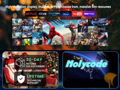 Experience Ultimate Entertainment Anywhere with the HolyCode Wireless 4K Portable Projector - Perfect for Home & Outdoor Use!