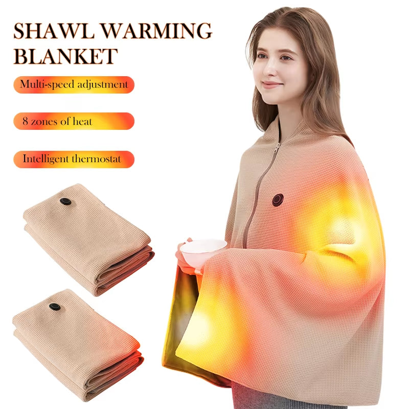 Stay Cozy Anywhere: Wearable Electric Blanket with 3 Heat Levels for Ultimate Comfort - Perfect for Home, Office, and Outdoor Adventures!