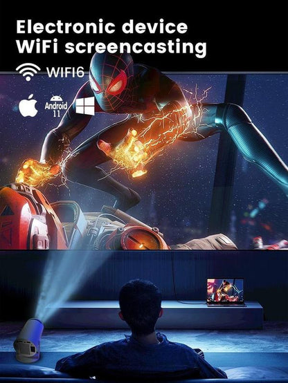 Experience Ultimate Entertainment Anywhere with the HolyCode Wireless 4K Portable Projector - Perfect for Home & Outdoor Use!